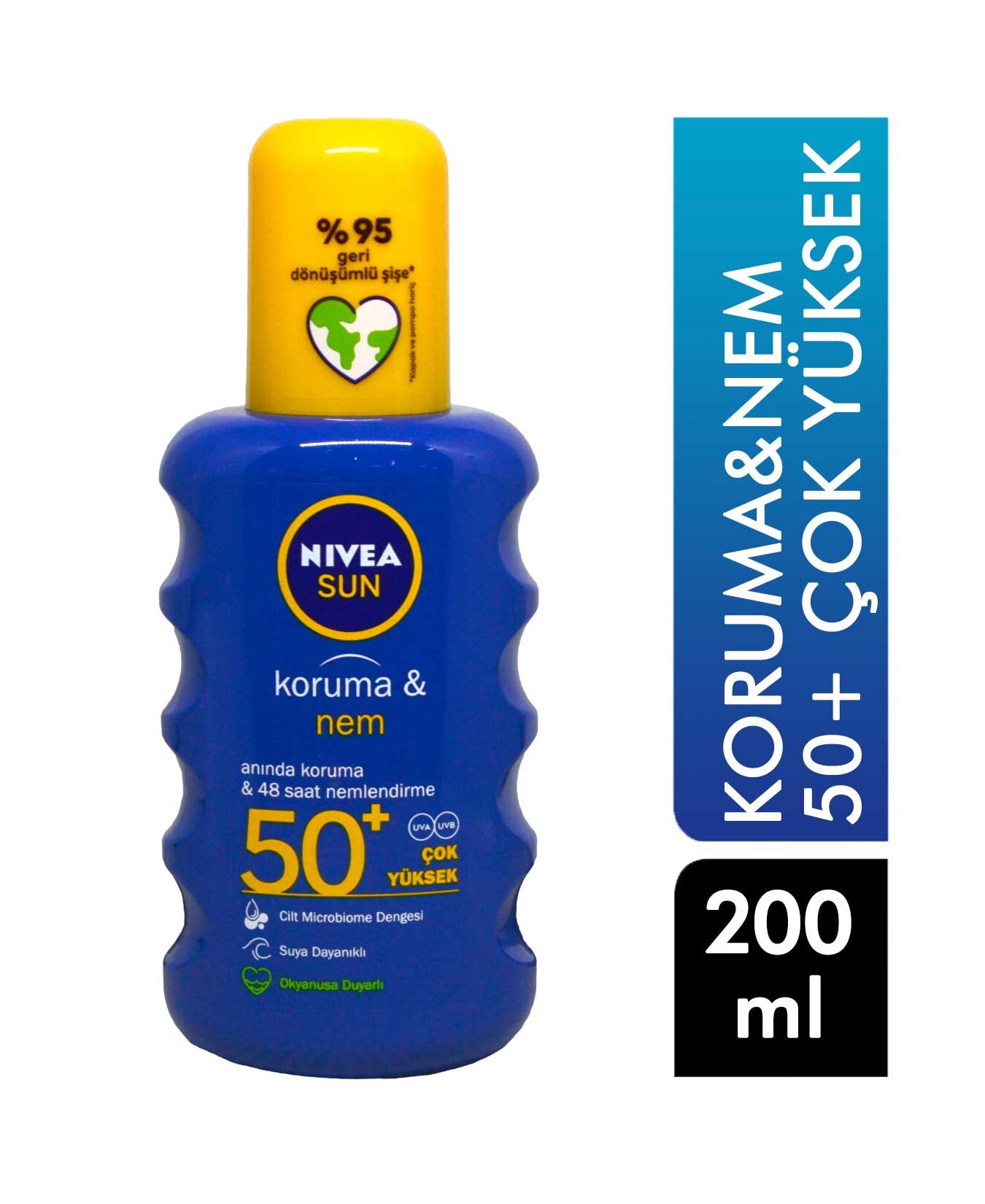 Nivea Sun Koruma&Nem Güneş Koruyucu 200 ml Sprey 50+ Çok Yüksek