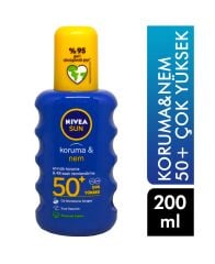 Nivea Sun Koruma&Nem Güneş Koruyucu 200 ml Sprey 50+ Çok Yüksek