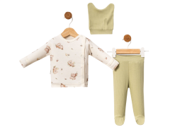 Koala Desenli Üçlü Erkek Zıbın Set