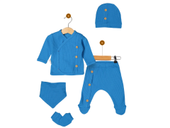 Düğme Detaylı 5'li Yeni Doğan Set