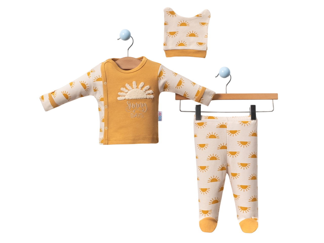 Güneş Desenli Erkek Zıbın Seti