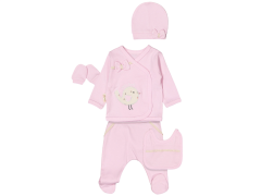 Kuş Nakışlı Beşli Kız Zıbın Seti